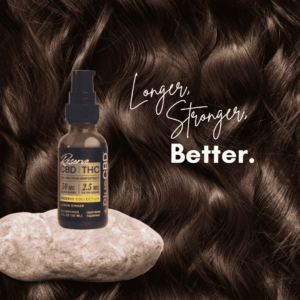 Bottle of CBD oil for hair care