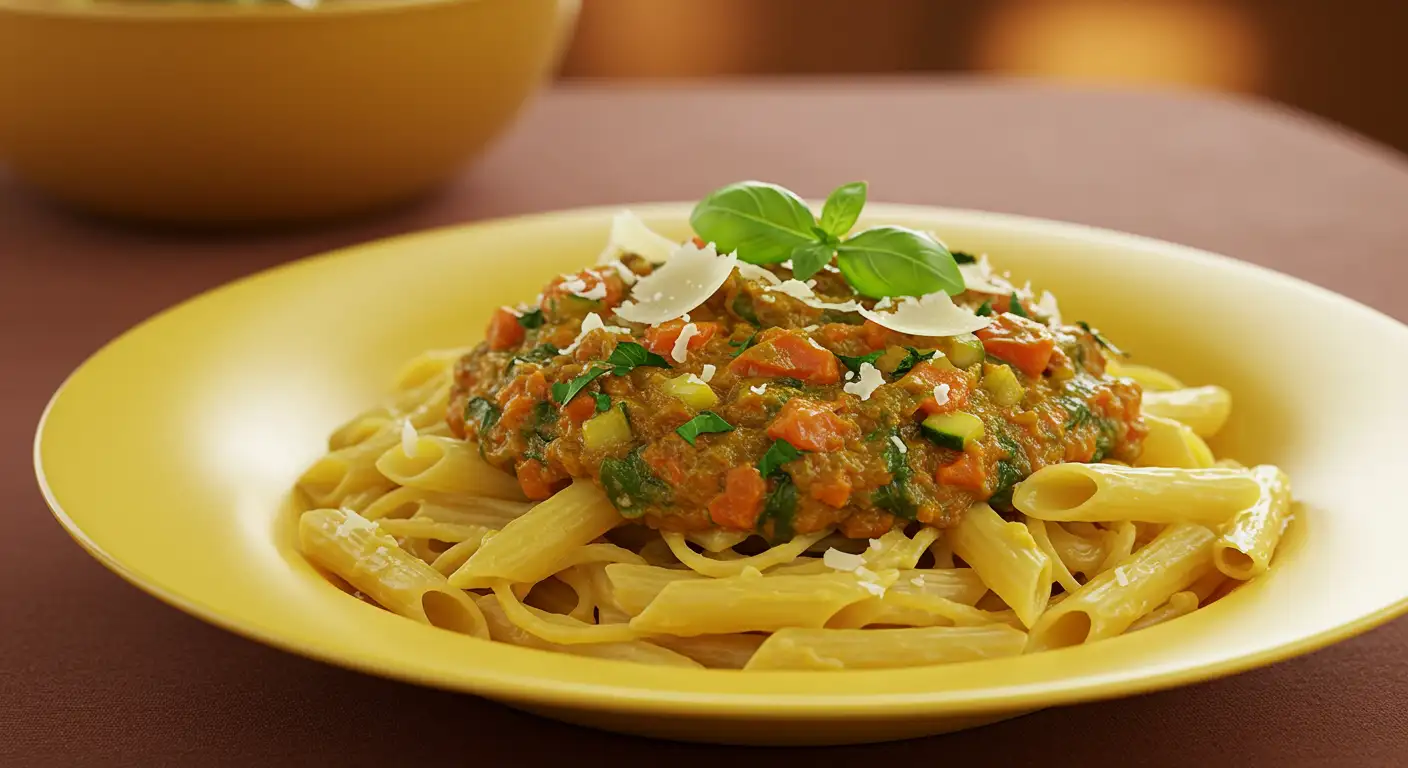 Pasta with hidden vegetable sauce